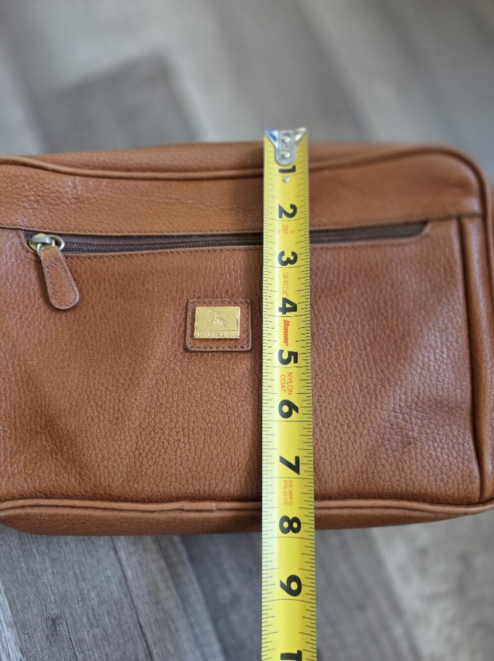 Vintage BURBERRY Clutch Wristlet Designer Brown Leather Travel Bag Preppy 90s - Picture 14 of 16